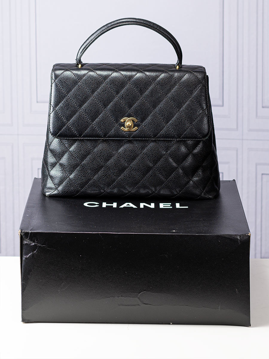 Chanel Quilted Kelly Top Handle Bag