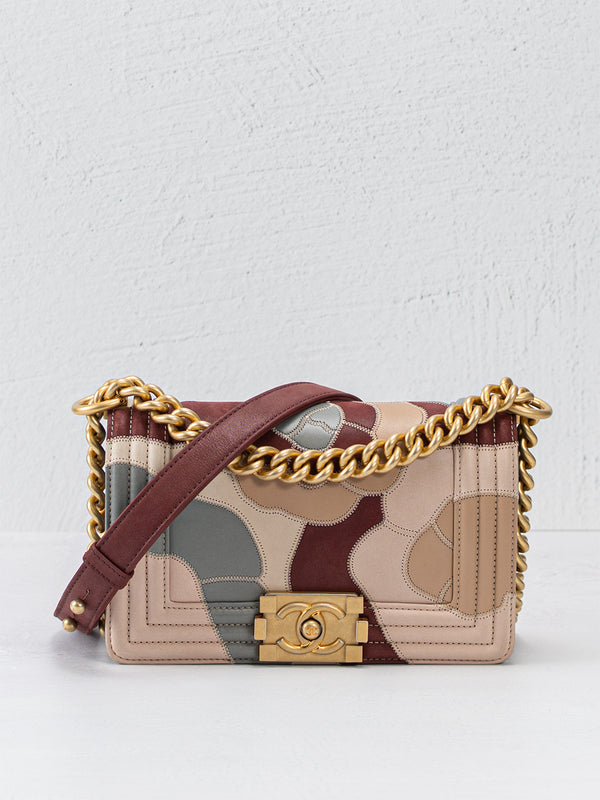 Chanel Small Patchwork Camellia Boy Flap