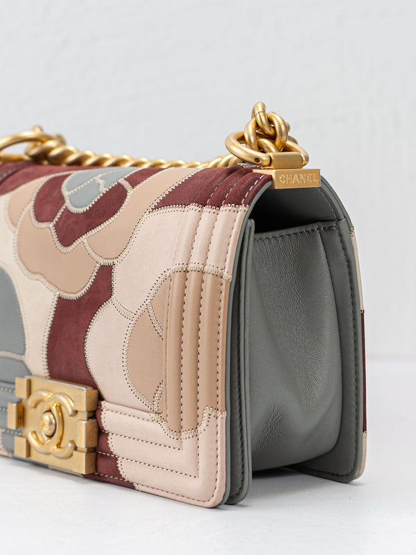 Chanel Small Patchwork Camellia Boy Flap