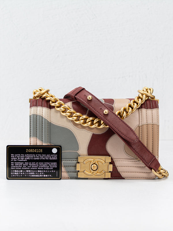 Chanel Small Patchwork Camellia Boy Flap