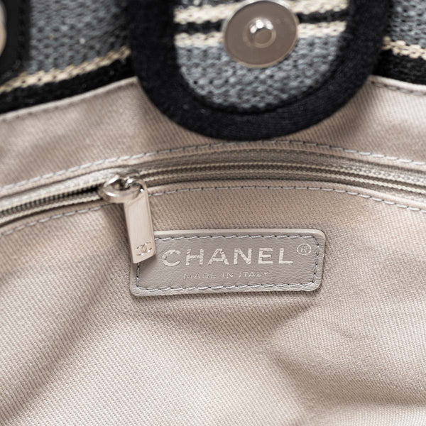 Chanel Small Striped Deauville Shopping Tote