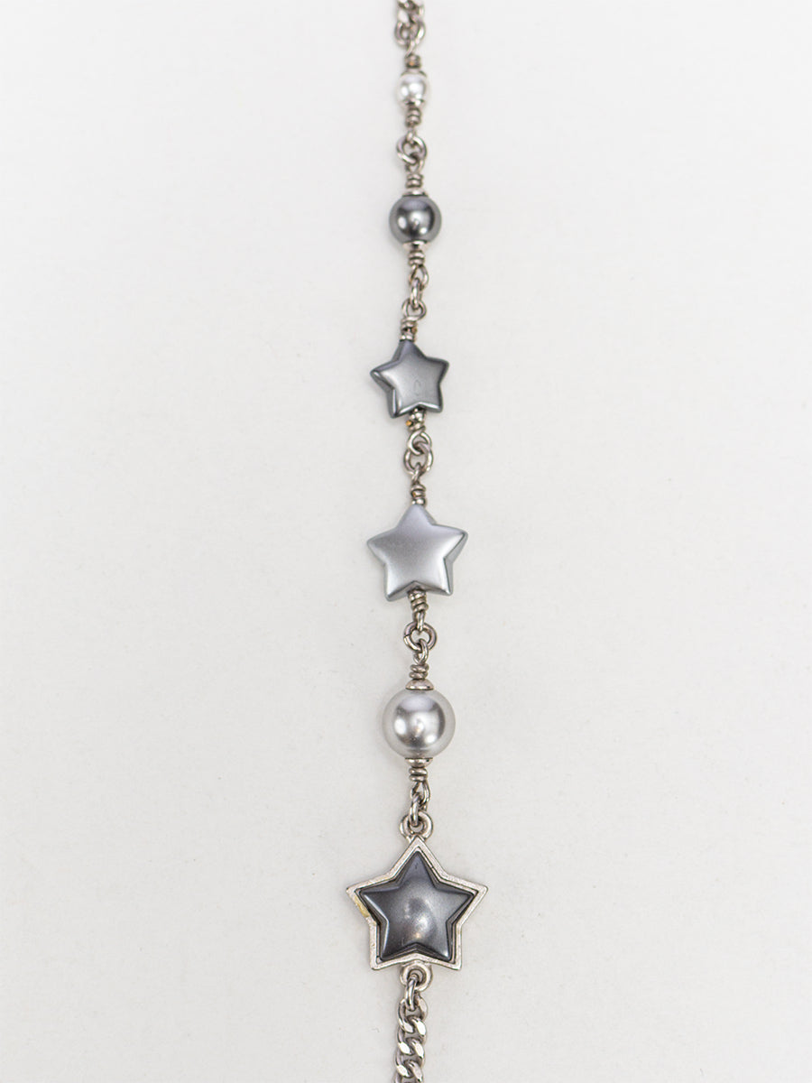 Chanel Faux Pearl Multistrand CC Star Station Necklace