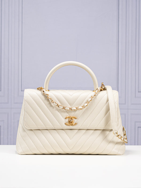 Chanel Medium Chevron Coco Handle Bag