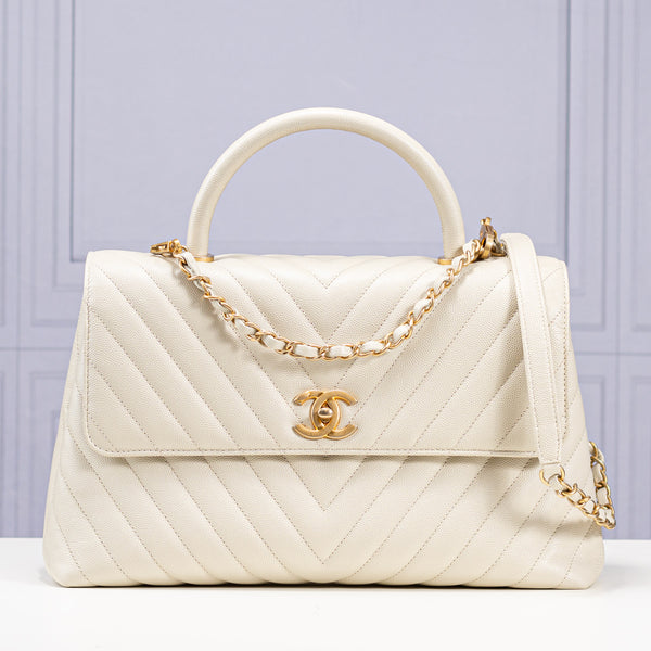 Chanel Medium Chevron Coco Handle Bag