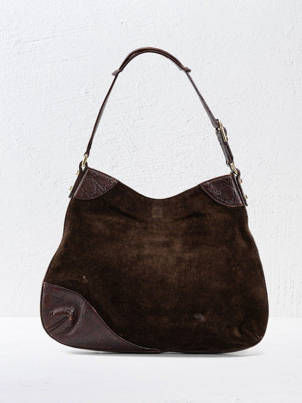 Gucci Hasler Suede Horsebit Hobo