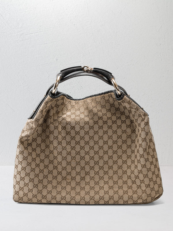 Gucci Large GG Canvas Horsebit Hobo