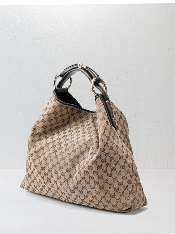 Gucci Large GG Canvas Horsebit Hobo