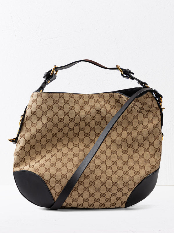 Gucci Monogram Studded Patti Hobo