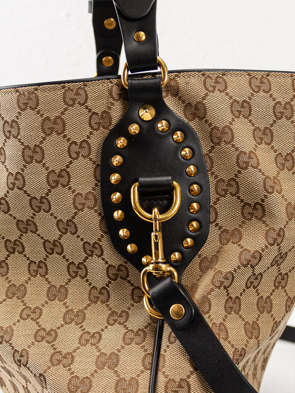 Gucci Monogram Studded Patti Hobo