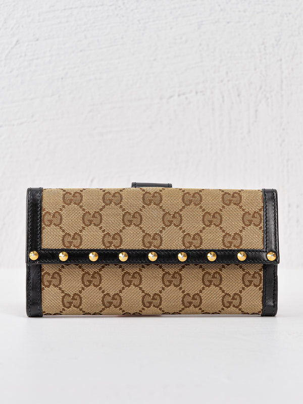 Gucci Monogram Studded Patti Continental Wallet