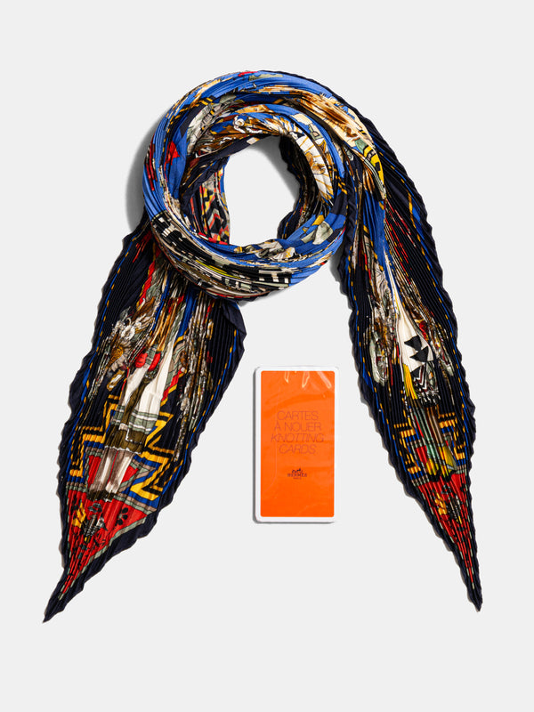 Hermès “Kachinas" Pleated Scarf 90