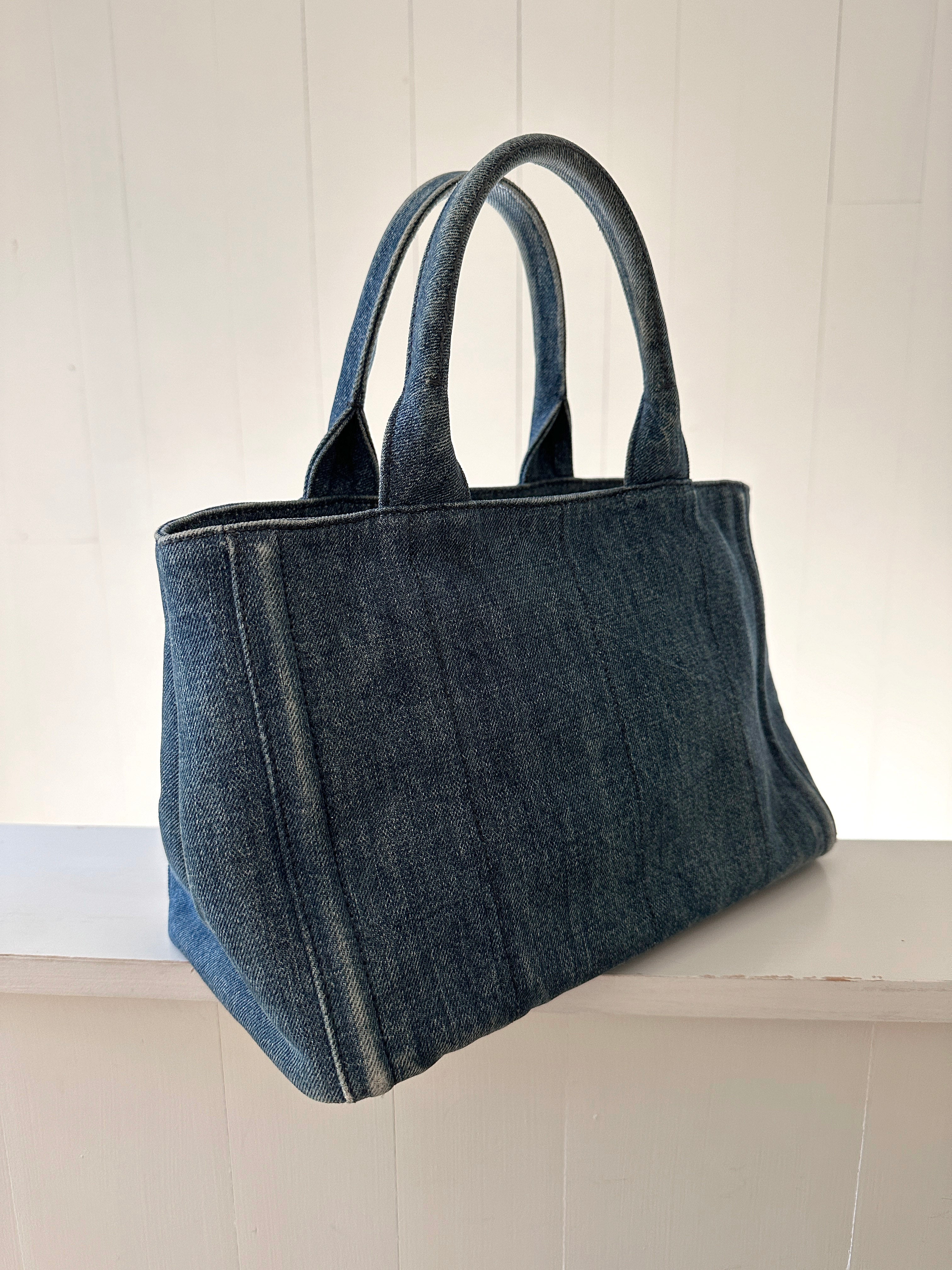 Prada Bijoux Small Denim Tote