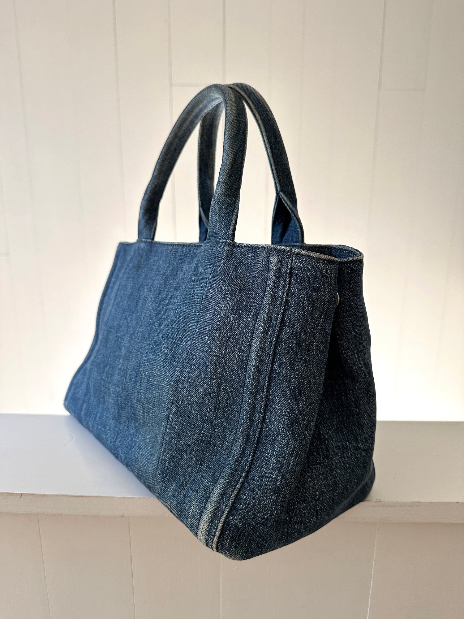 Prada Bijoux Small Denim Tote