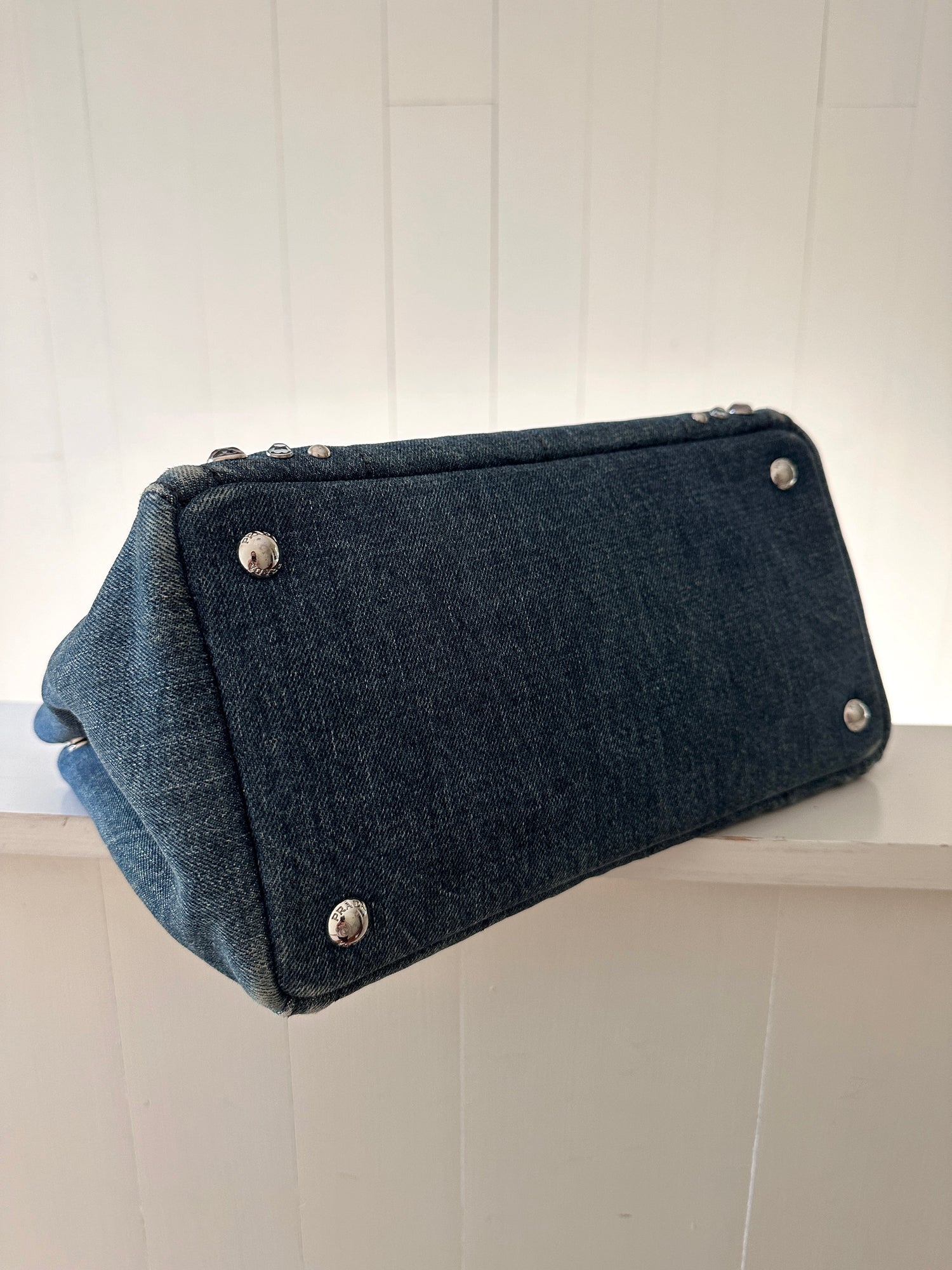 Prada Bijoux Small Denim Tote