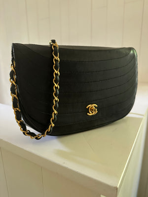 Chanel Half Moon Single Flap Bag front