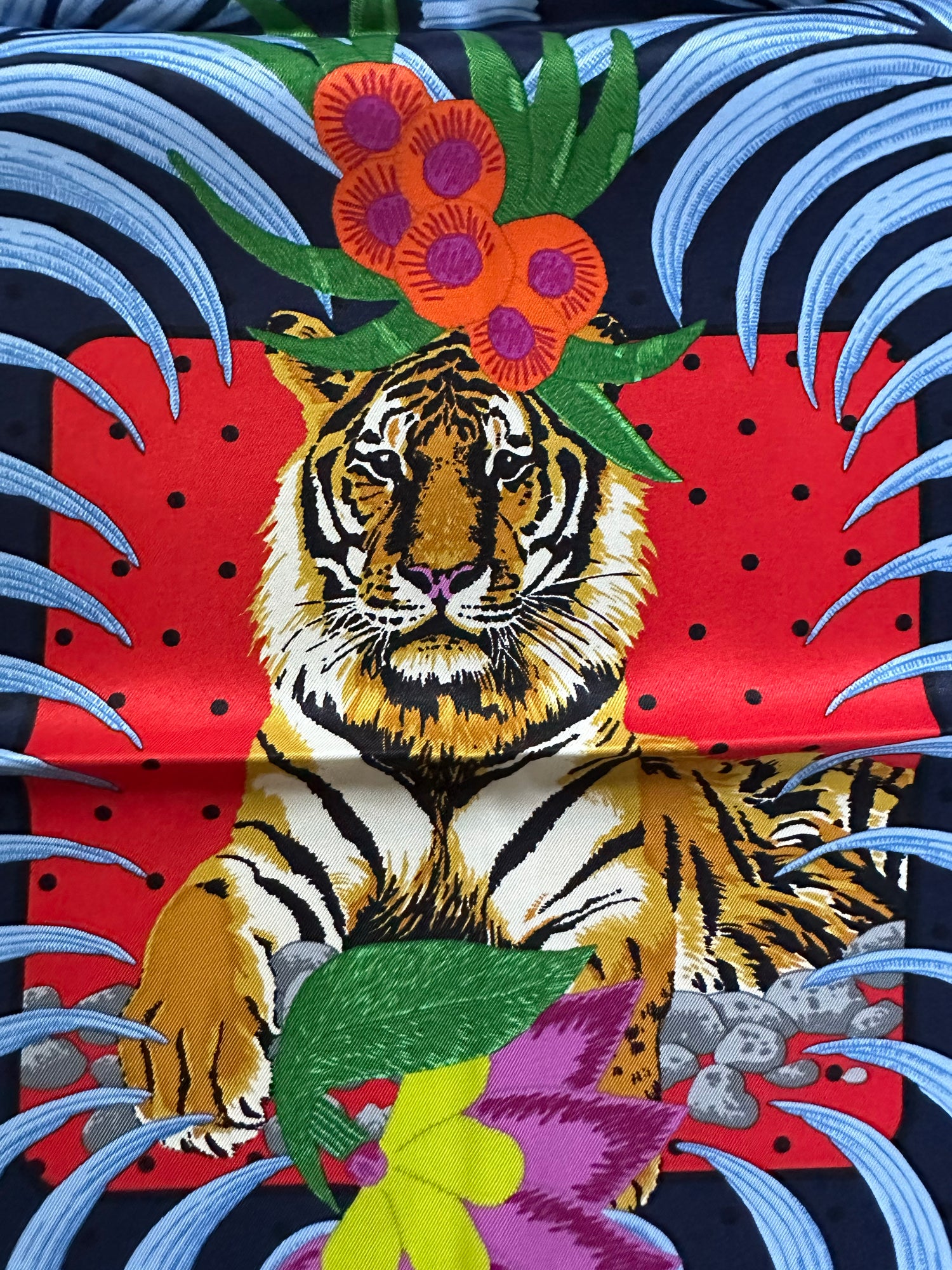 Hermes “Tigre Royal Fleuri” Scarf 70 – Handbag Social Club