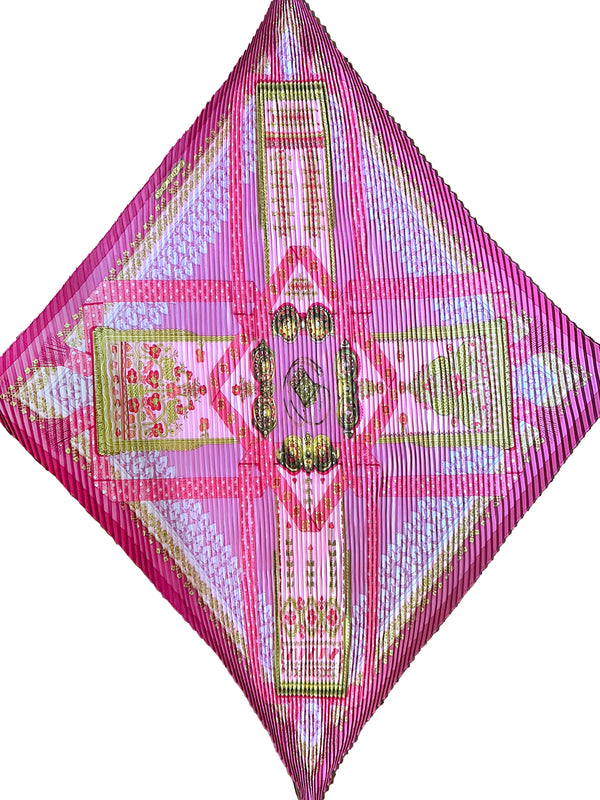 Hermes “Brins d'Or” Pleated Scarf 90