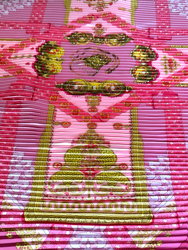 Hermes “Brins d'Or” Pleated Scarf 90