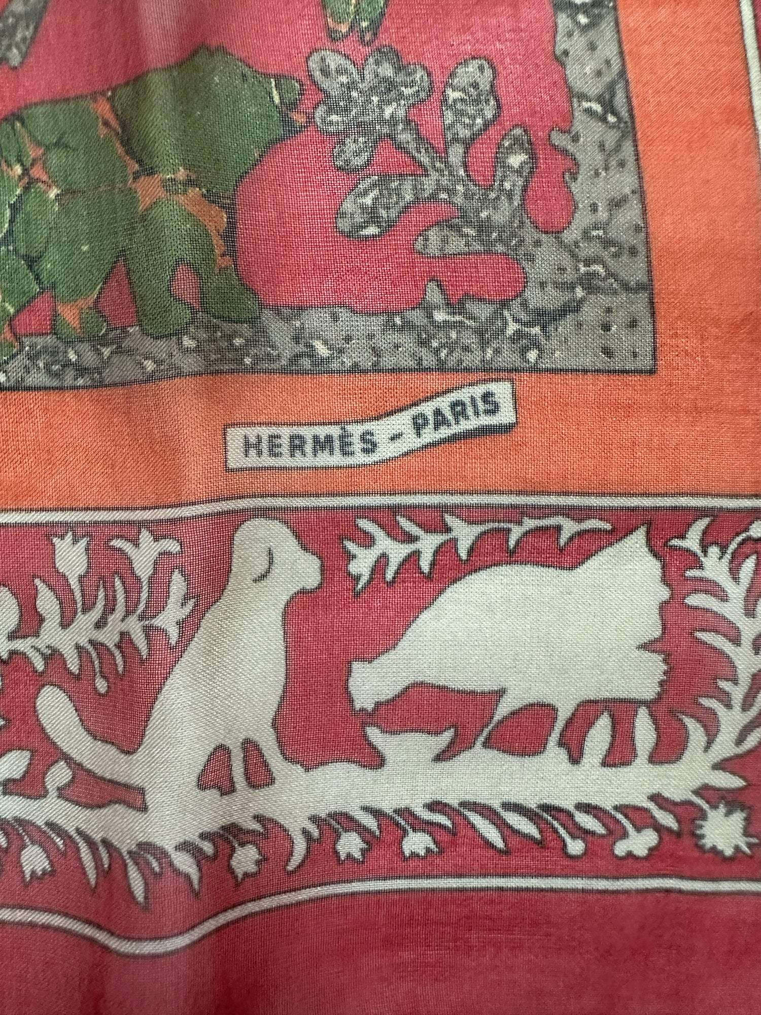 Hermes “Early America” Chiffon Scarf 45