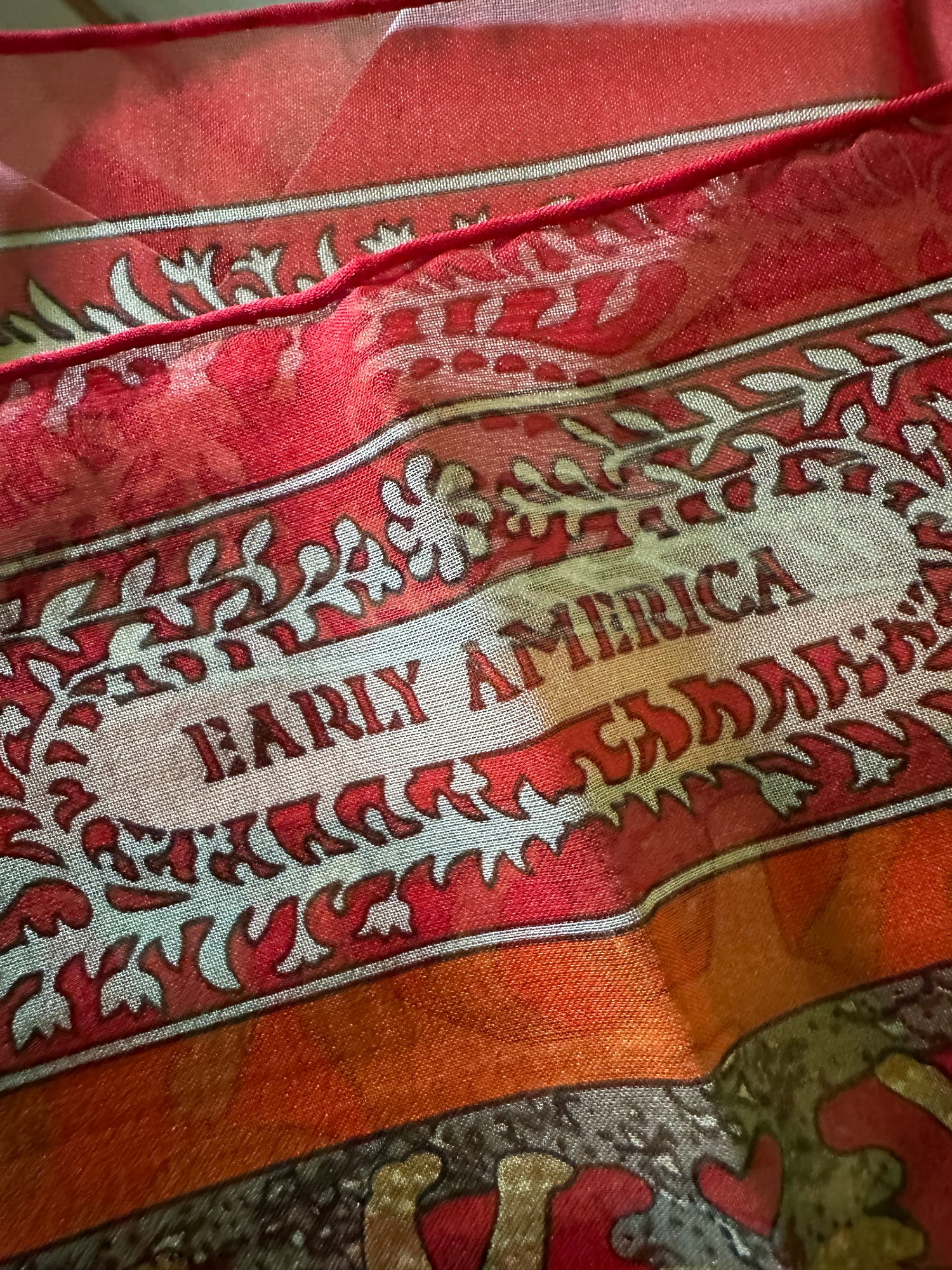 Hermes “Early America” Chiffon Scarf 45