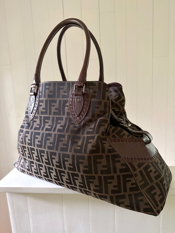 Fendi Western Weekender Zucca Tote