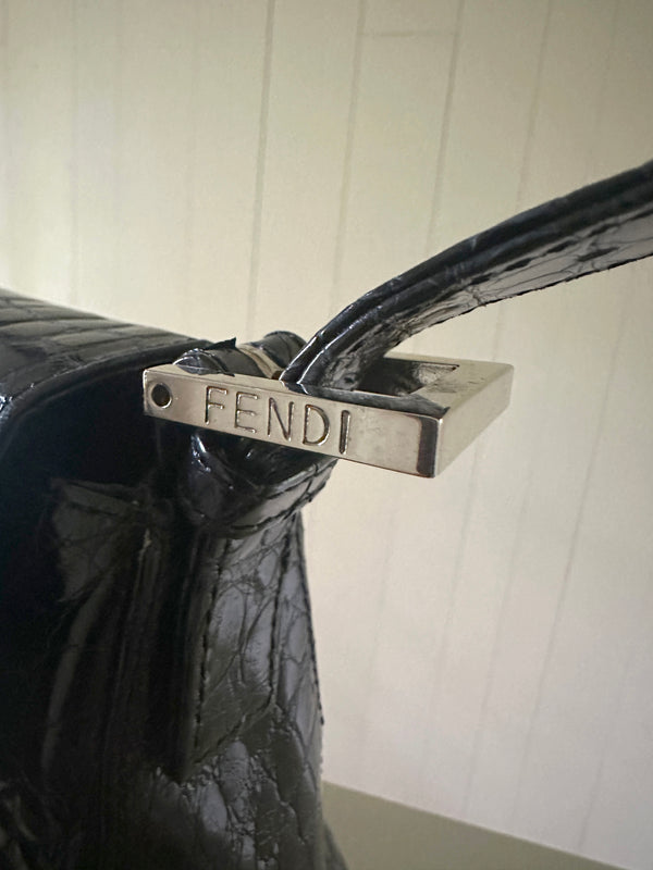 Fendi Mama Forever Crocodile Embossed Baguette