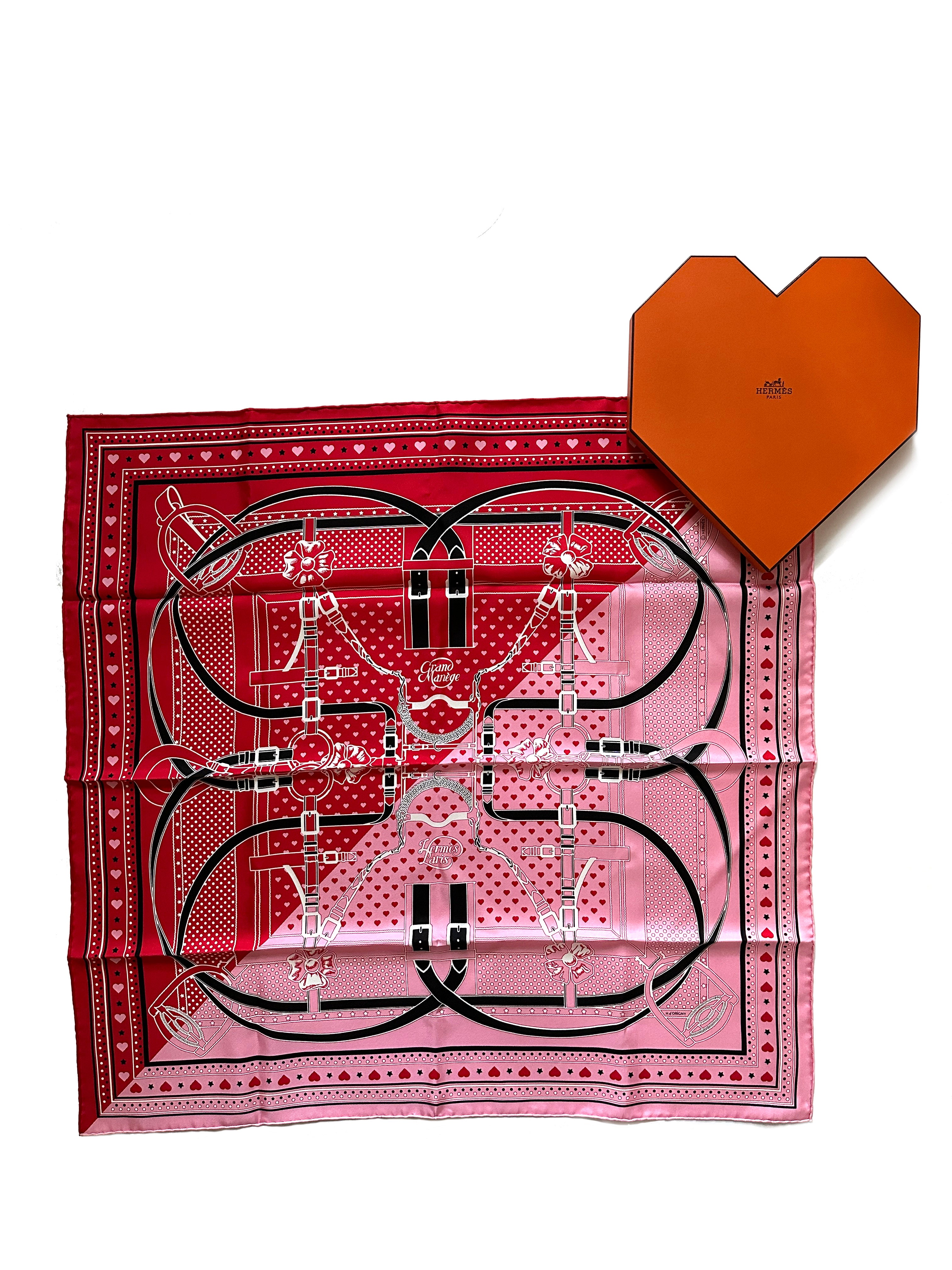 Hermes &quot;Grand Manege&quot; Scarf 70 with Heart Box