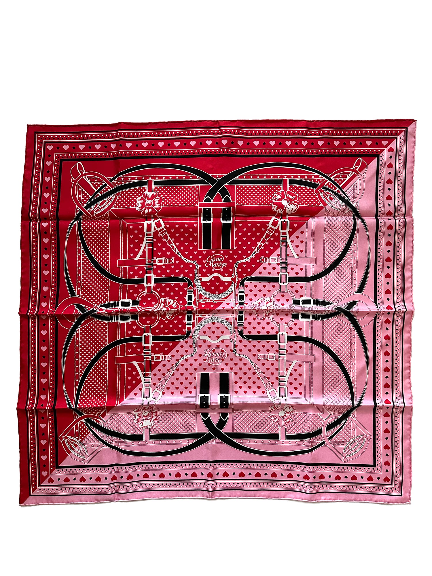 Hermes &quot;Grand Manege&quot; Scarf 70 with Heart Box