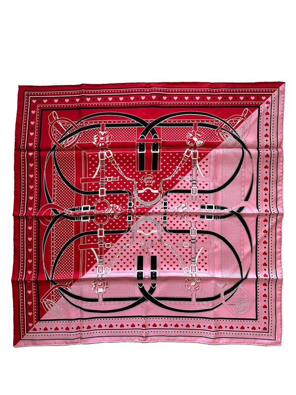 Hermes "Grand Manege" Scarf 70 with Heart Box