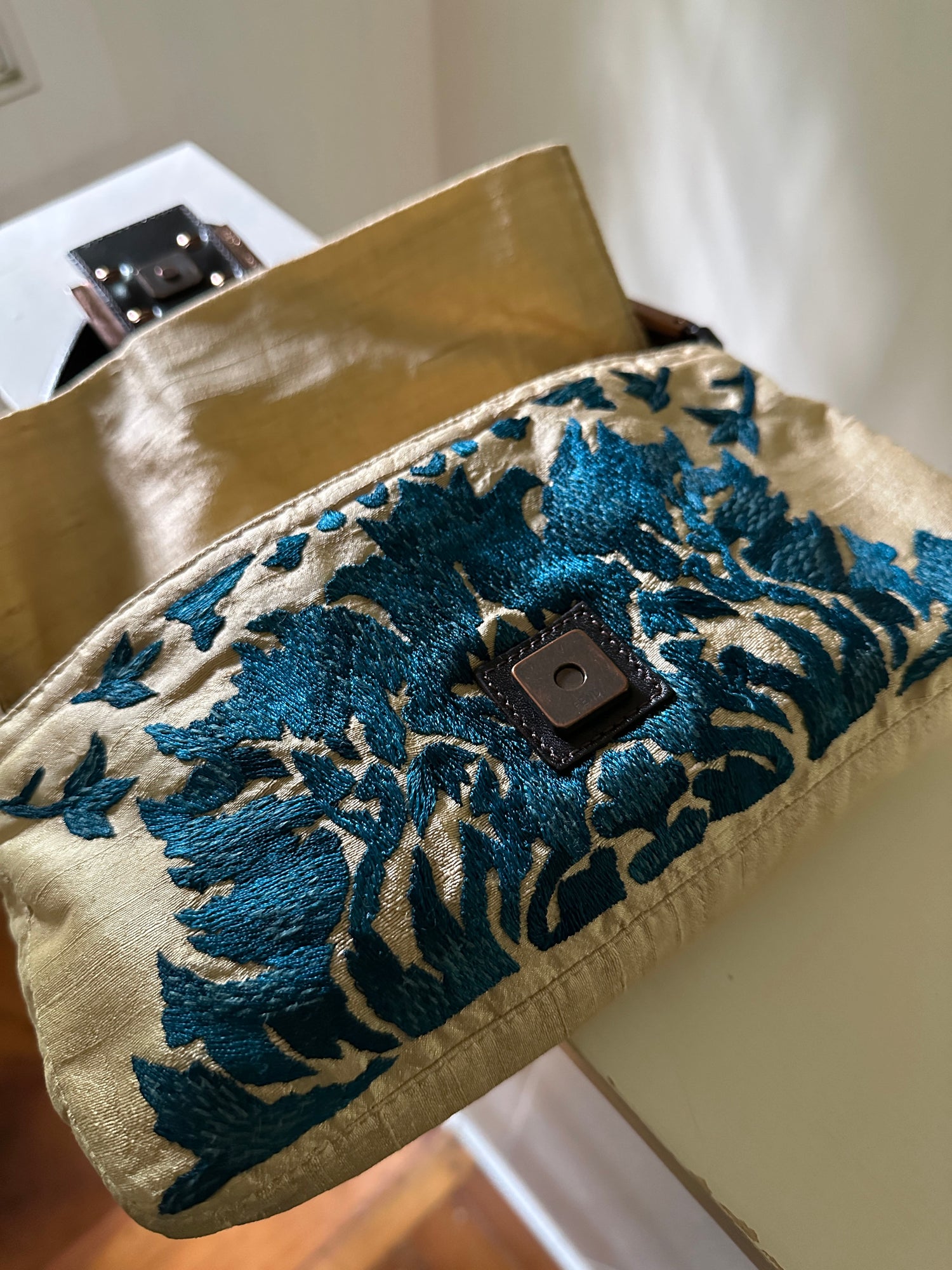 Fendi Embroidered Baguette with Mother of Pearl