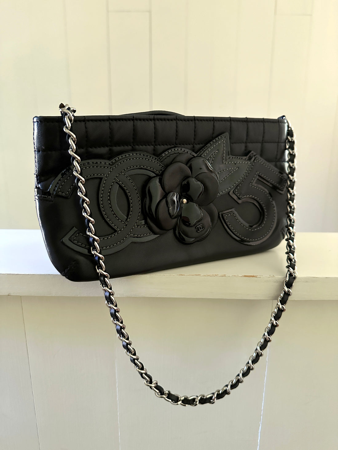 Chanel No. 5 Camellia Square Quilted Clutch