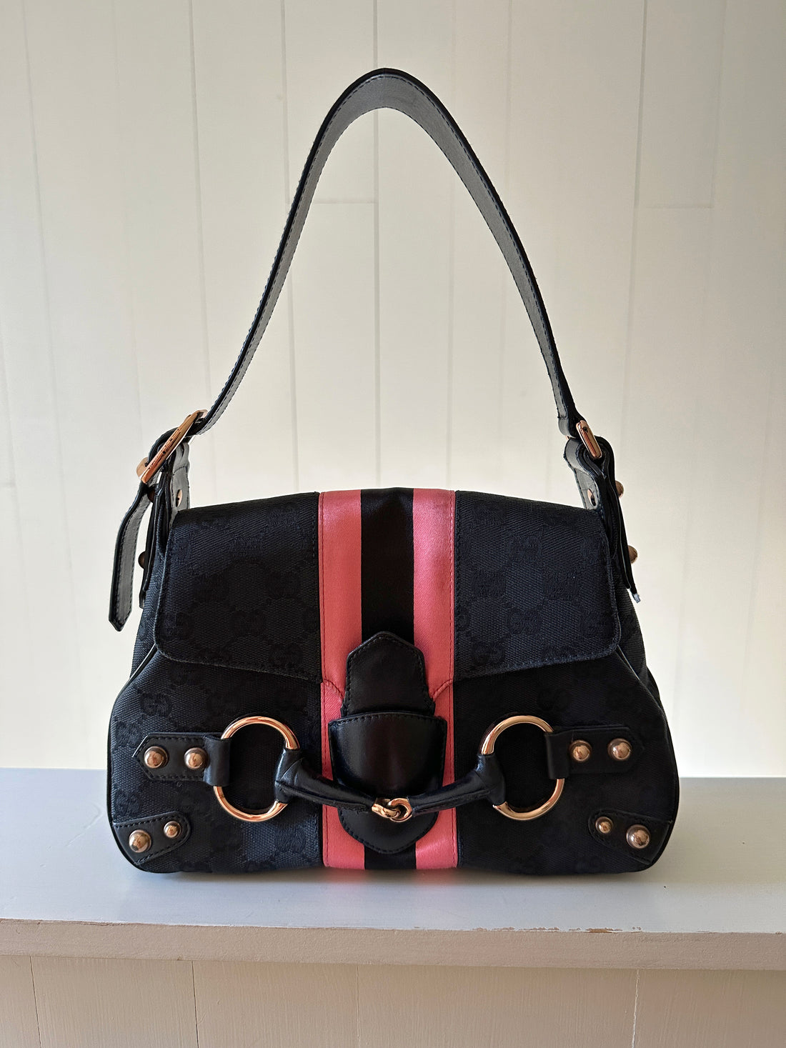 Gucci monogram-pattern Shoulder Bag - Black