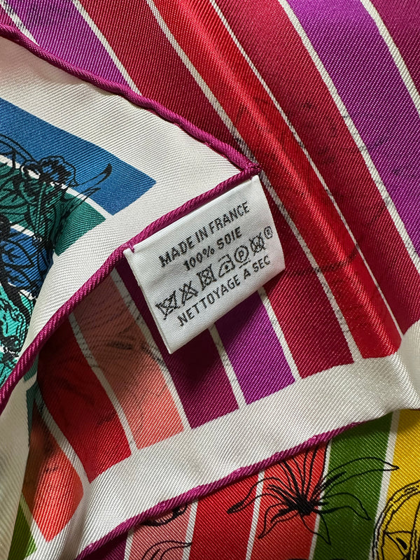 Hermès "Jungle Love" Rainbow Scarf 45