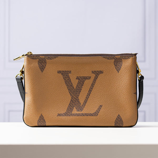 Louis Vuitton Monogram Giant Reverse Double Zip Pochette