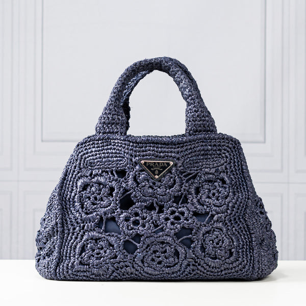 Prada Raffia Crochet Tote