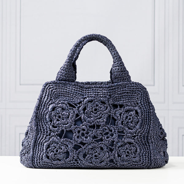 Prada Raffia Crochet Tote