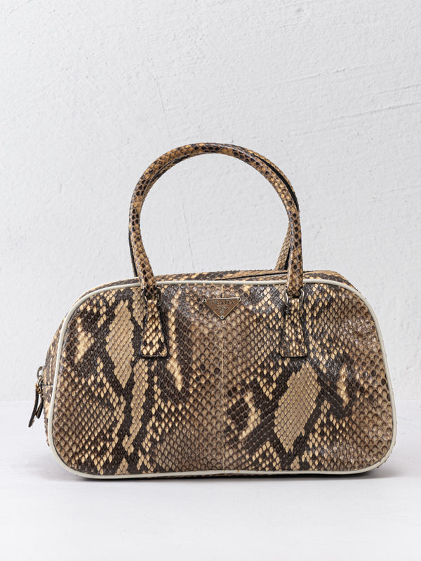 Prada Mini Python Bowler Bag