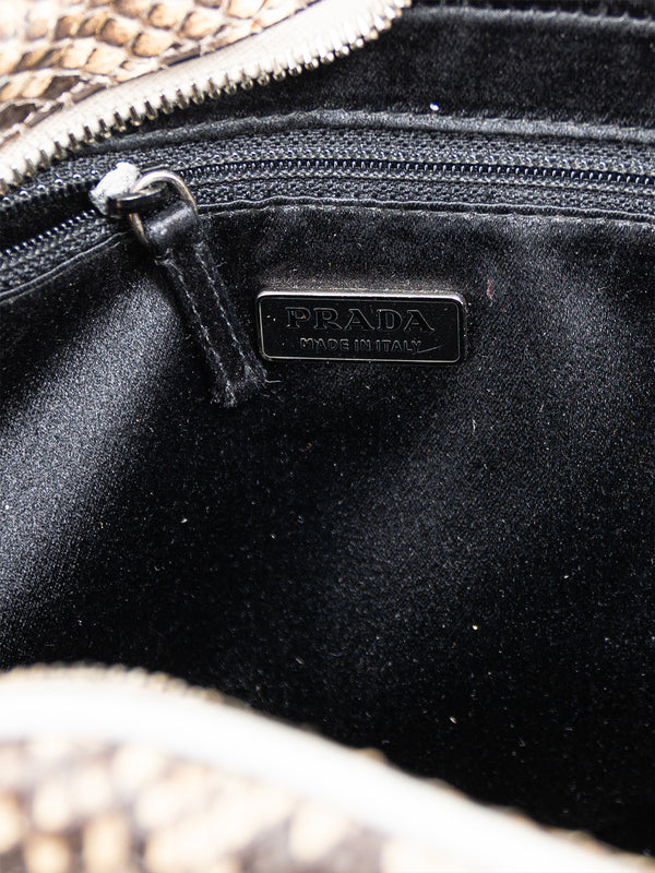 Prada Mini Python Bowler Bag