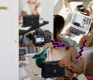 Woman shopping on computer during virtual appointment