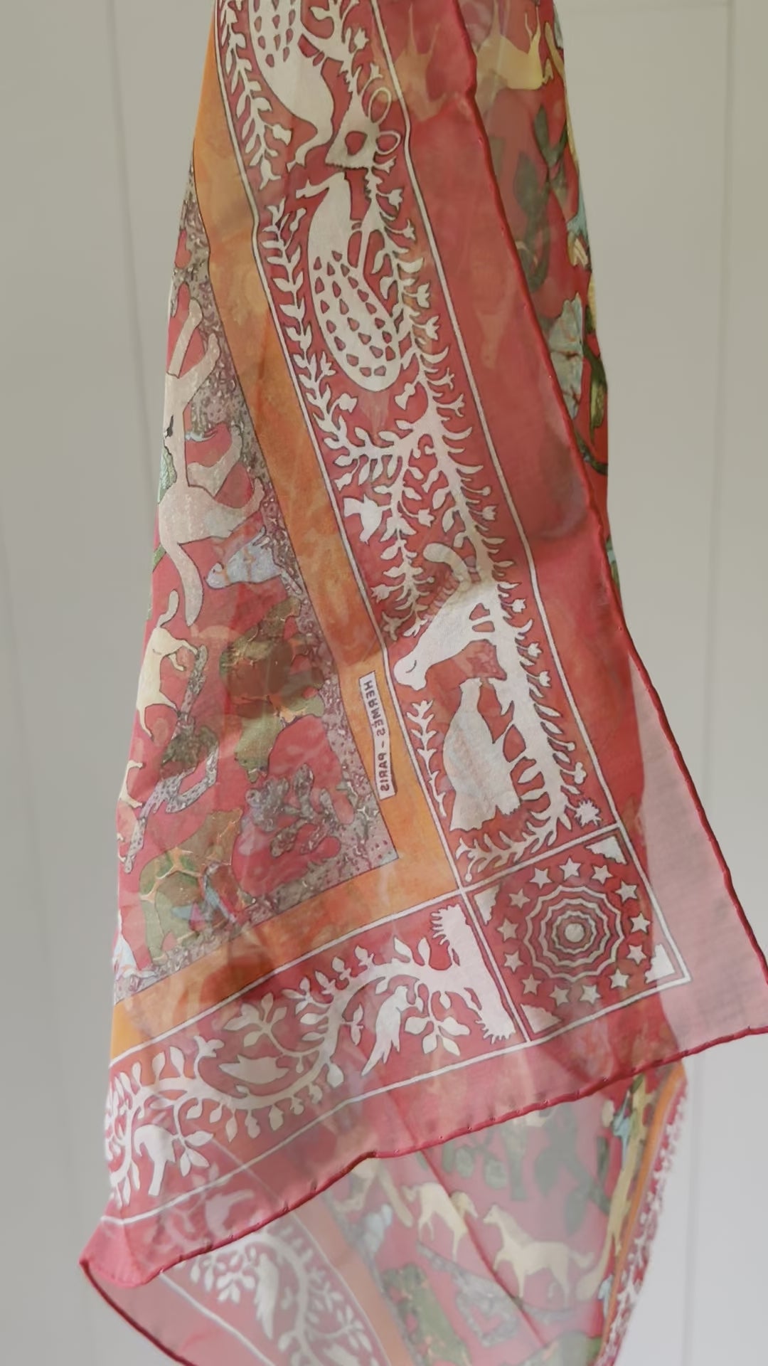 Hermes “Early America” Chiffon Scarf 45