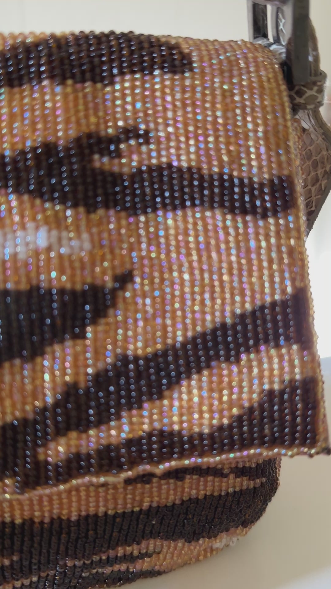 Fendi Tiger Stripe Beaded Baguette