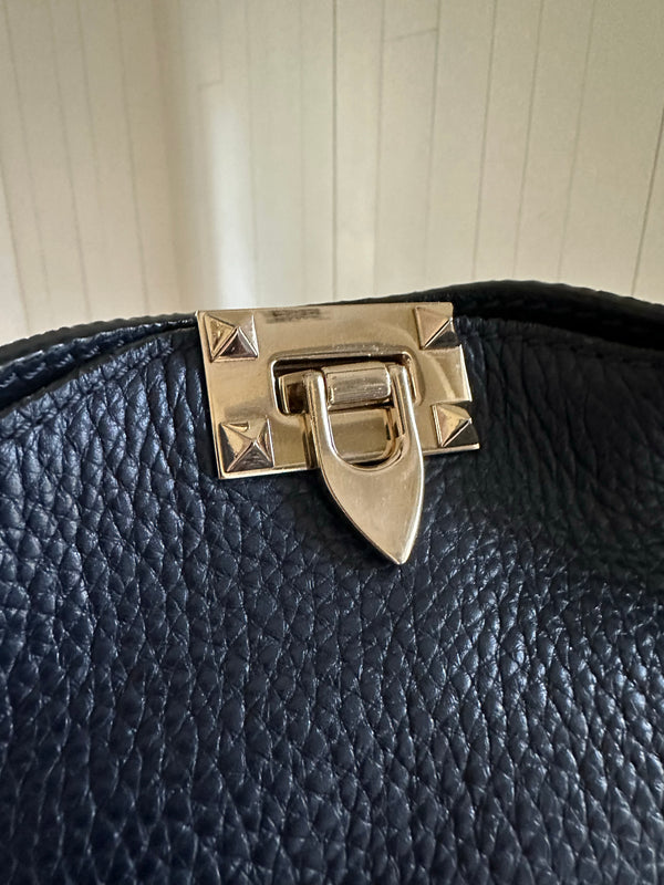 Valentino Navy Rockstud Crossbody Clasp