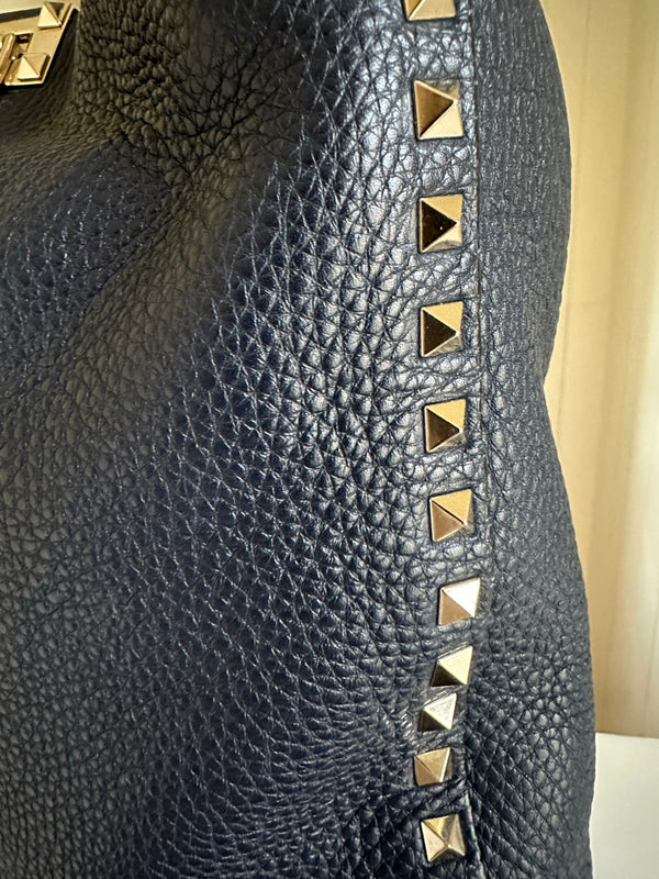 Valentino Navy Rockstud Crossbody Stud Detail