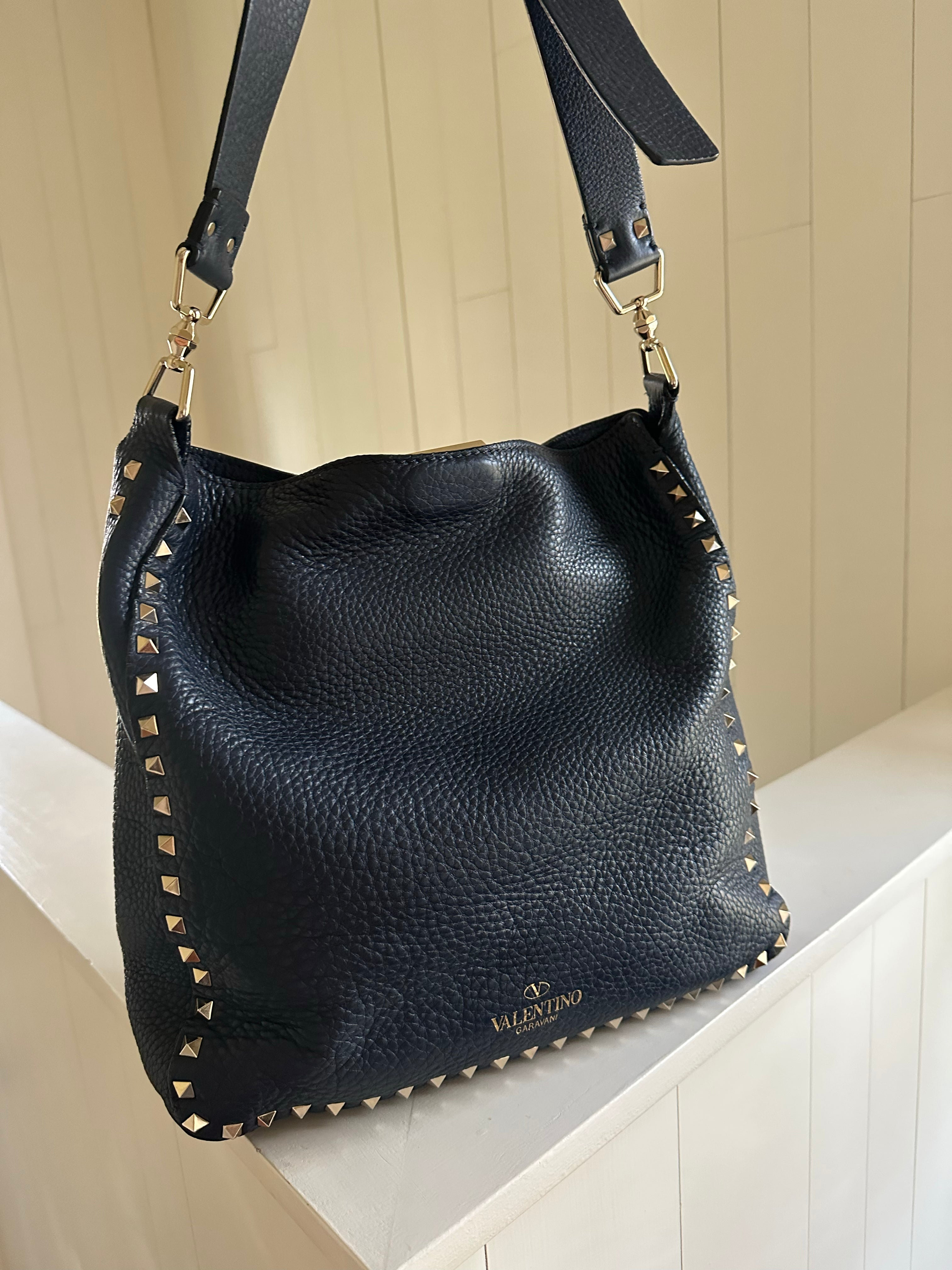 Valentino Navy Rockstud Crossbody Back