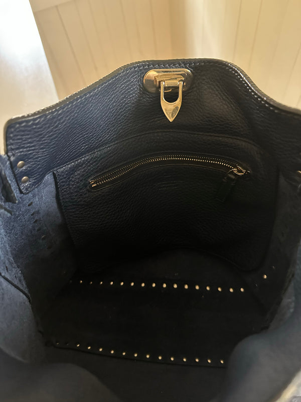 Valentino Navy Rockstud Crossbody Interior