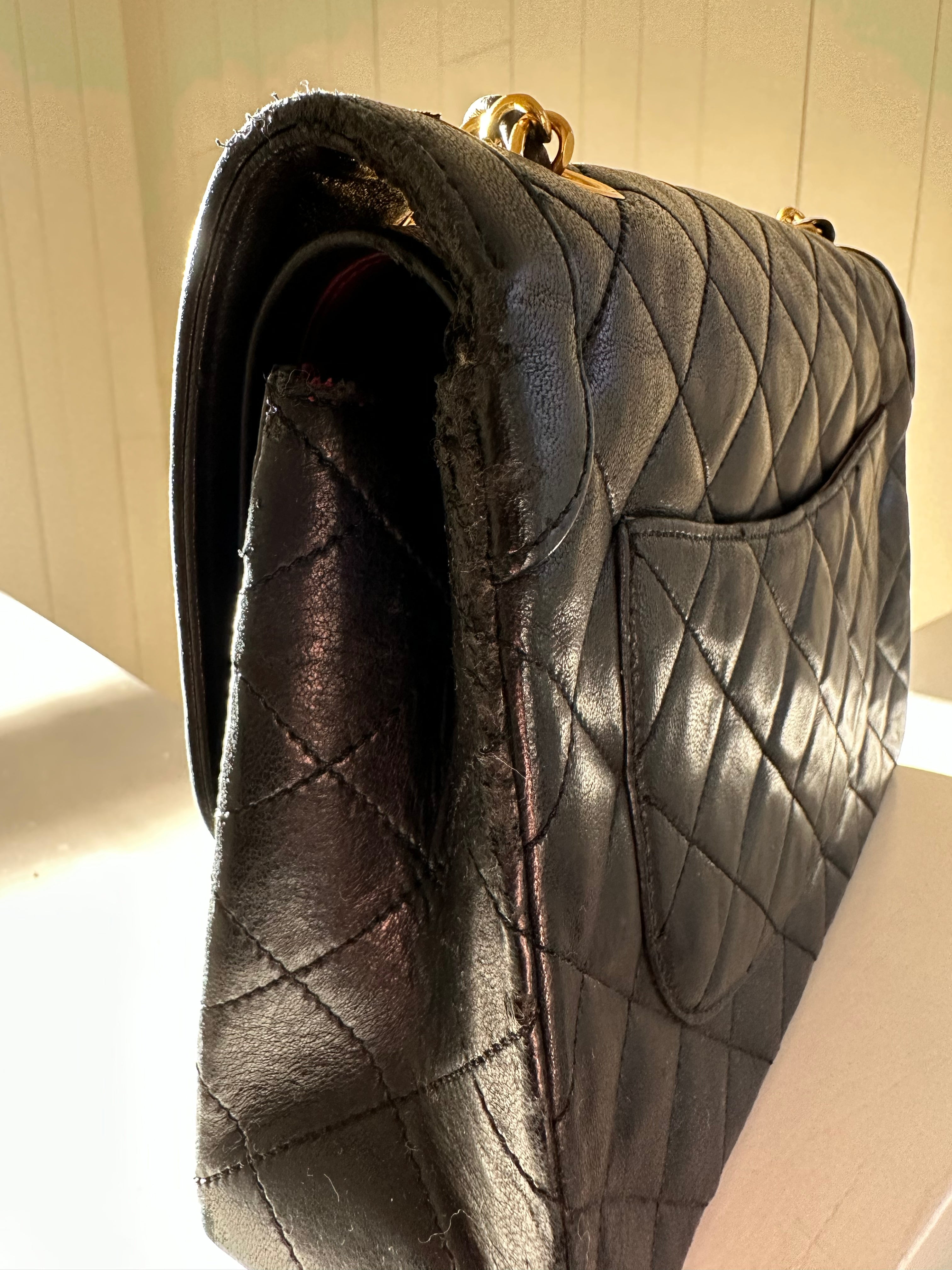 Chanel Paris Double Flap Bag Wear Detail