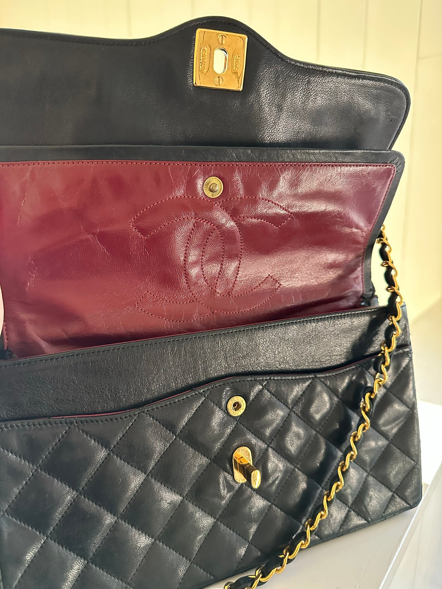 Chanel Paris Double Flap Bag Interior Flap
