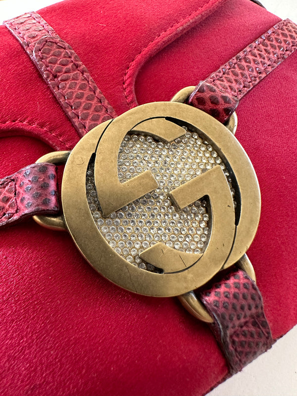 Gucci Mini Reins Thong Bag Detail Crystal Logo