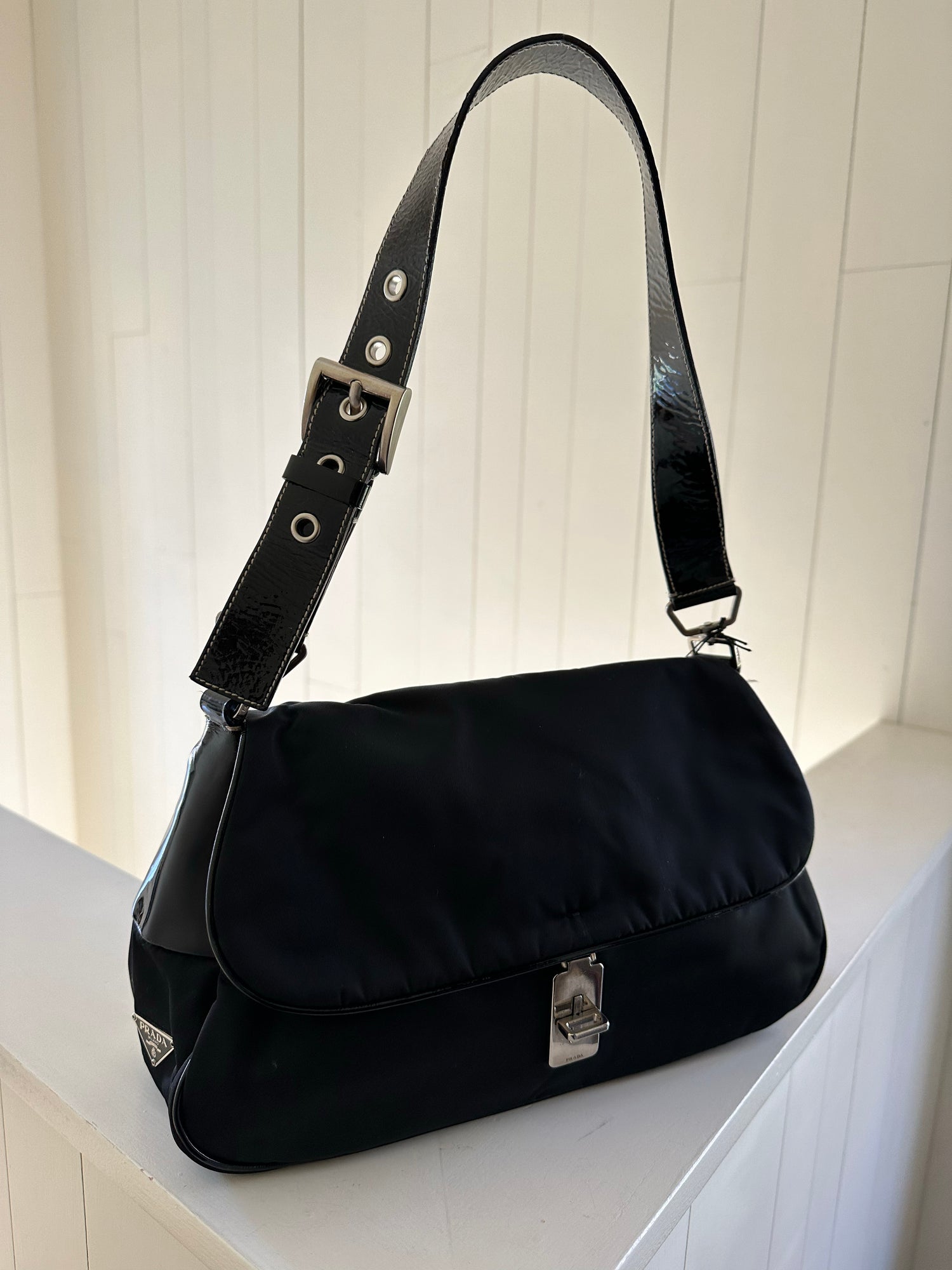 Prada Nylon Shoulder Bag Front