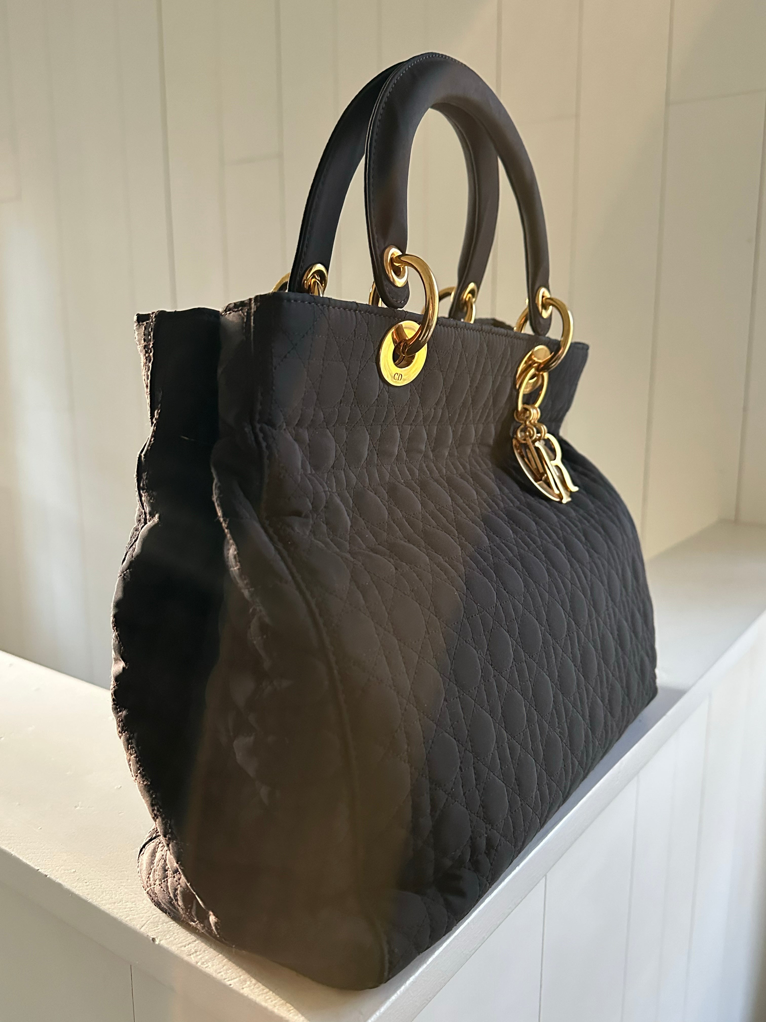 NEW SEALED concealed drink Navy Blue Leather Nylon Tote Handbag Bag Size  Large | eBay
